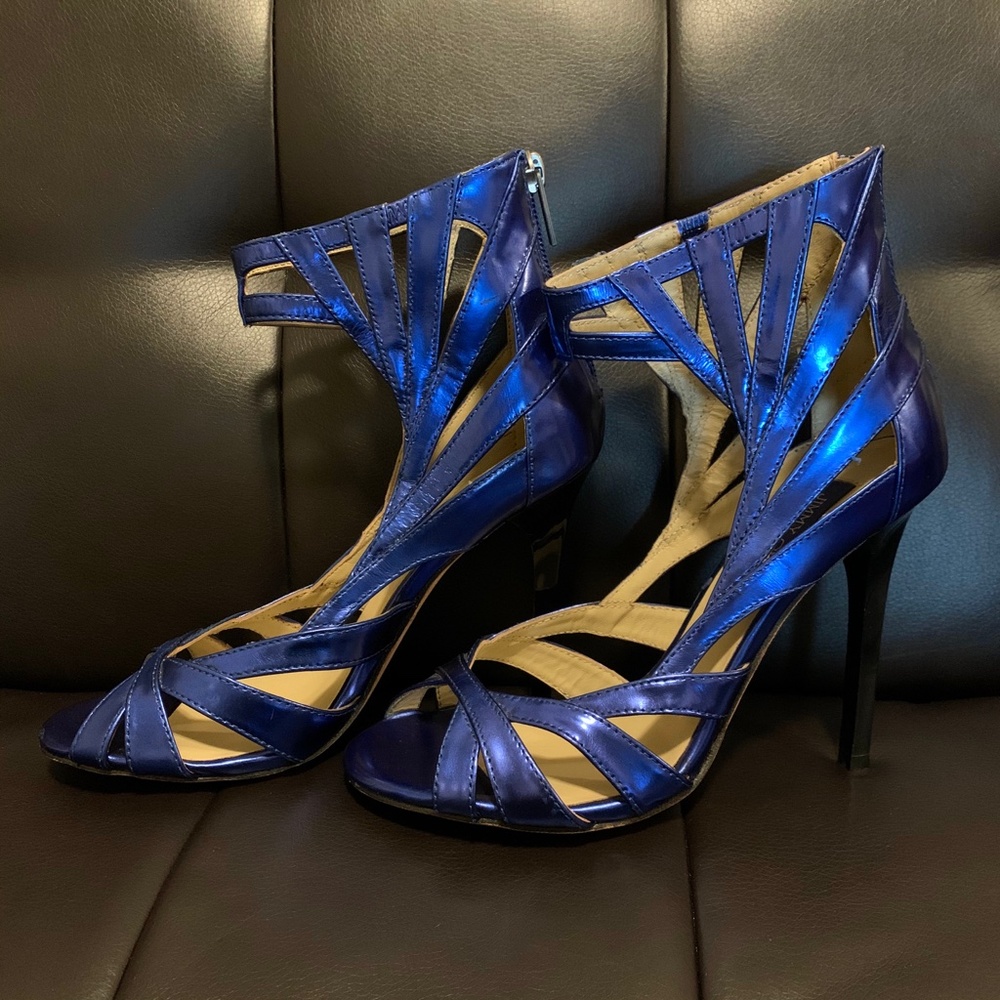 Metallic blue Jimmy Choo for H&M shoes - Picture 2 of 8